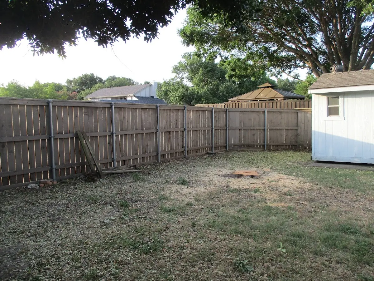 Cleared yard after professional tree removal in Glade Valley